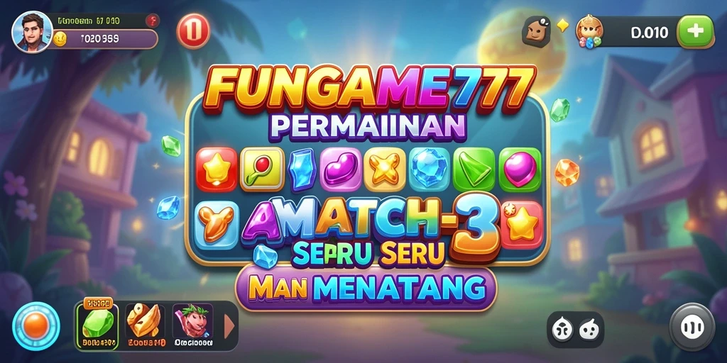 Tampilan screenshot FUNGAME777 dengan gameplay Match-3 yang menarik.