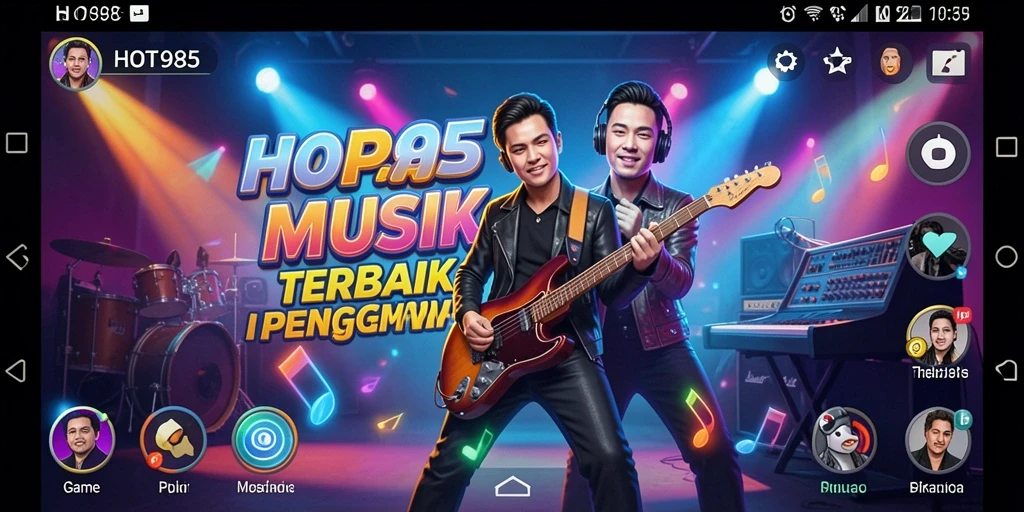 Gameplay HOT985 yang menyenangkan dan interaktif dengan musik.