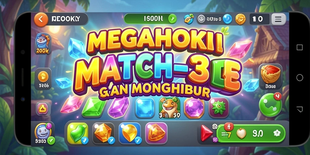 Tampilan menarik gameplay MEGAHOKI yang penuh warna.