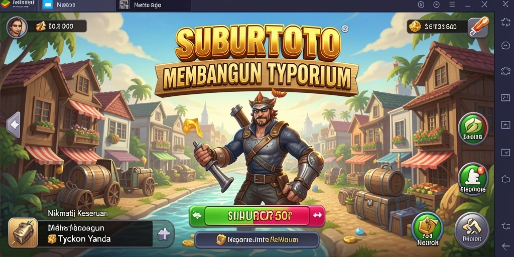 Screenshot SUBURTOTO menampilkan aksi seru membangun bisnis Tycoon.